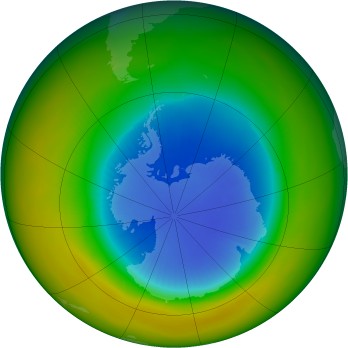 Antarctic ozone map for 1986-09